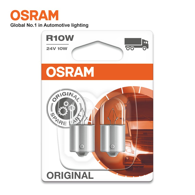 Combo 2 Bóng Đèn Xi Nhan 1 Tim OSRAM Original R10W 24V 10W (Chân Thẳng) - Nhập Khẩu Chính Hãng