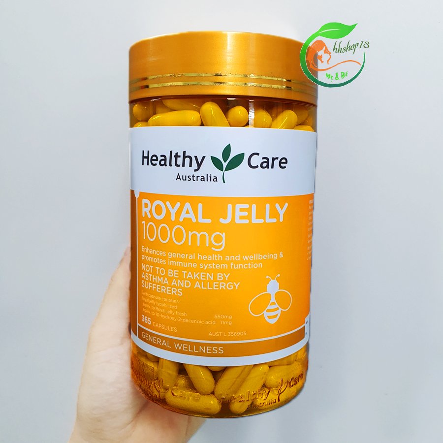 Viên uống sữa ong chúa Healthy Care Royal Jelly 1000mg - Hộp 365 viên của Úc