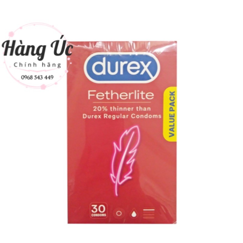 Bao Cao Su Durex Siêu Mỏng Úc (30 cái)FREESHIP hàng Úc Hộp 30 cái