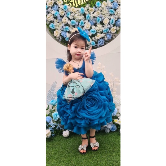 Váy Công Chúa Voan Hoa Điệu Đà Huyenchi Babyhouse
