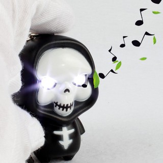 Móc khóa Ma-Móc khóa thần chết phát sáng đèn Led với âm thanh-Móc khóa gắn mô phỏng đèn LED thần chết ngộ nghĩnh đáng yê