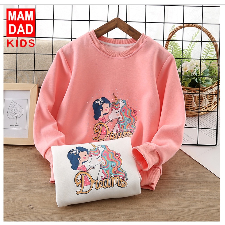 MAMDADKIDS Áo nỉ bé gái Dreams mẫu 2022 cho bé 13-40kg (3-13 tuổi) Hàng sẵn