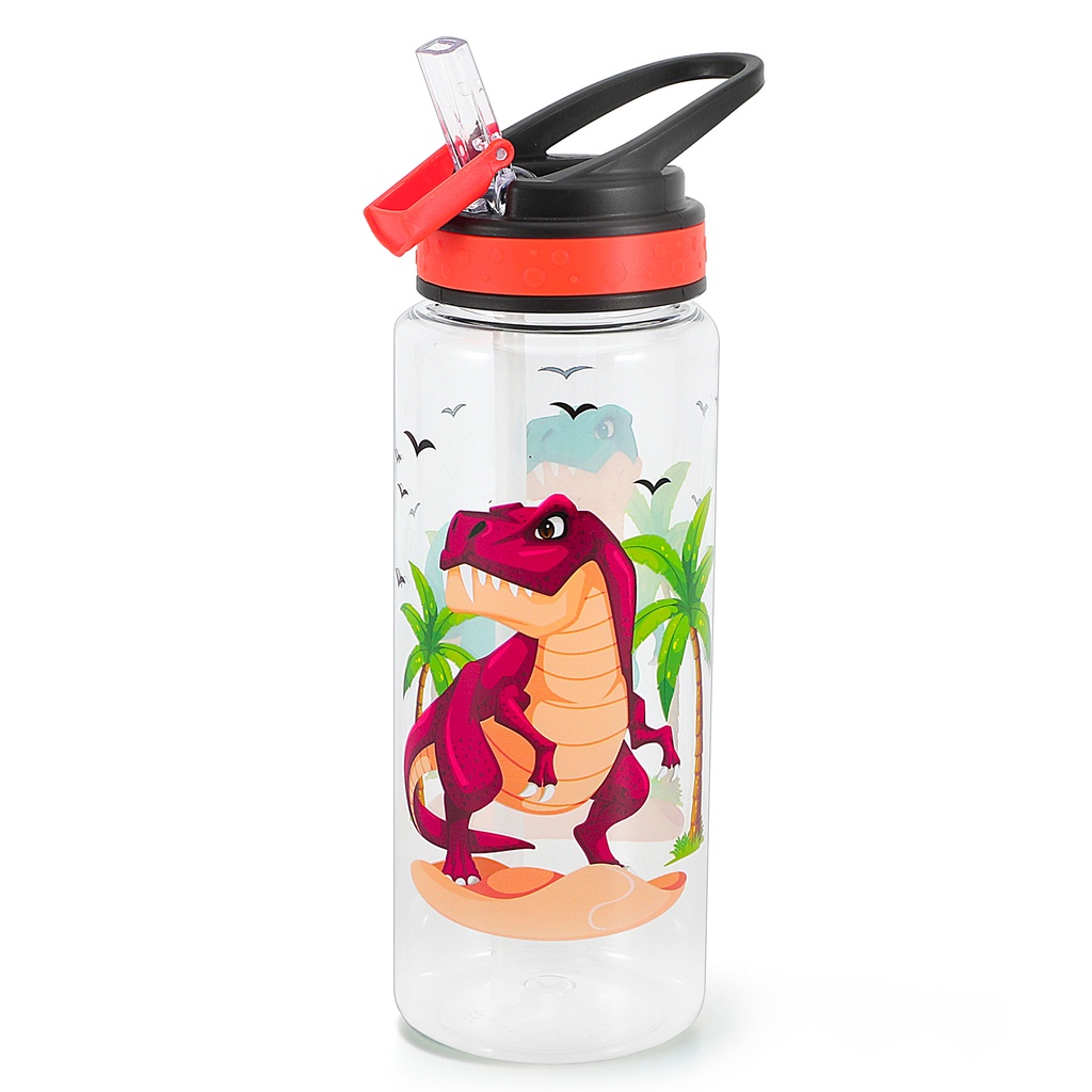 Bình Nước Dễ Thương Có Ống Hút Chống Rò Rỉ 23oz / 680ml Dành Cho Bé Trai Và Bé Gái