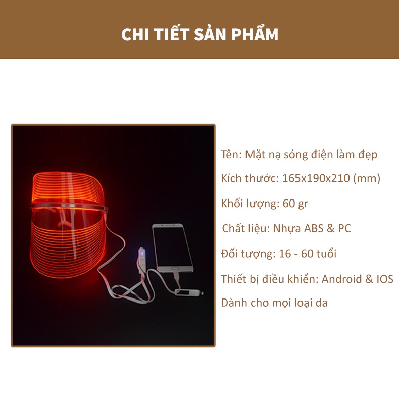 Mặt nạ chăm sóc da mặt, thu nhỏ lỗ chân lông bằng sóng điện SAGOKER, mã CSD240