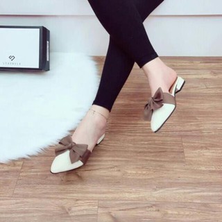 dép sục nữ mũi nhọn thắt nơ