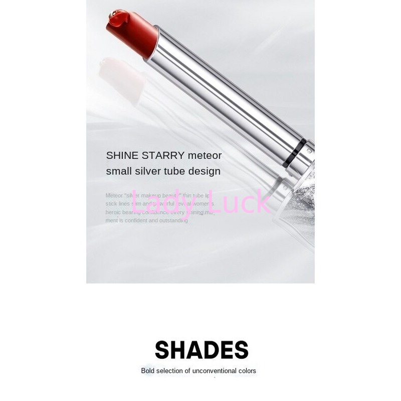 Son Môi Thỏi Nhỏ Màu Bạc Chất Son Mềm Mịn Không Dính Cốc Kháng Nước Dưỡng Ẩm Và Bền Màu