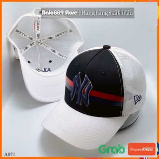 Mũ lưỡi trai nam NY trắng hàng hiệu cao cấp - form chuẩn [HÀNG LOẠI 1] A071
