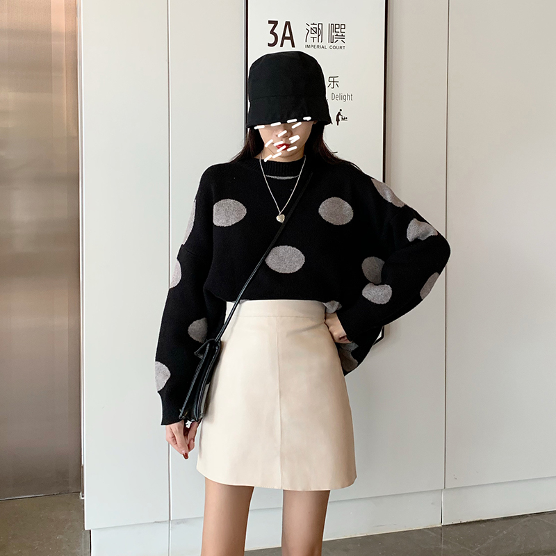 Xiaozhainv Chân Váy Da Trơn Màu Dáng Chữ A Phong Cách Hàn Quốc | BigBuy360 - bigbuy360.vn