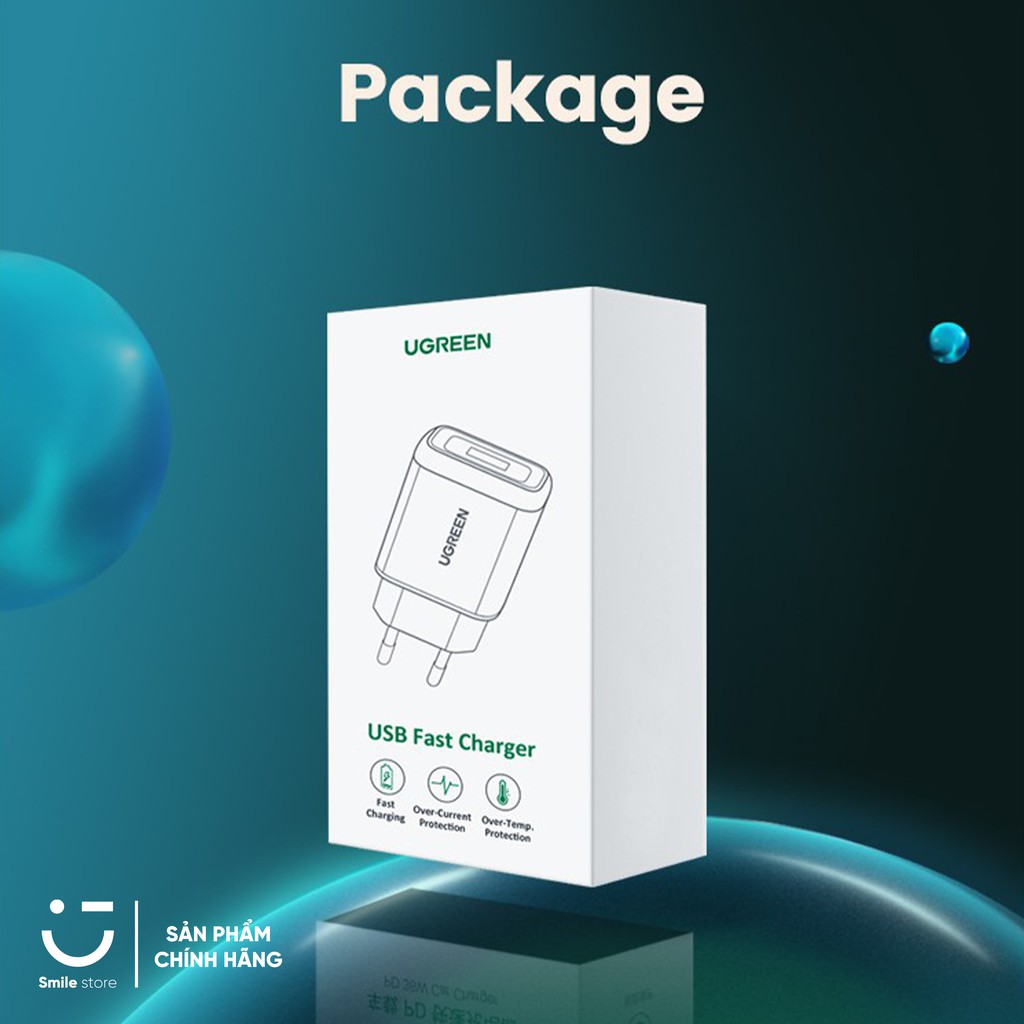 Củ Sạc Nhanh UGREEN QC 3.0 18W Chất Lượng Cao Hỗ Trợ QC 3.0 Dành Cho Samsung Xiaomi Oppo Realme Vsmart Và Máy Tính Bảng