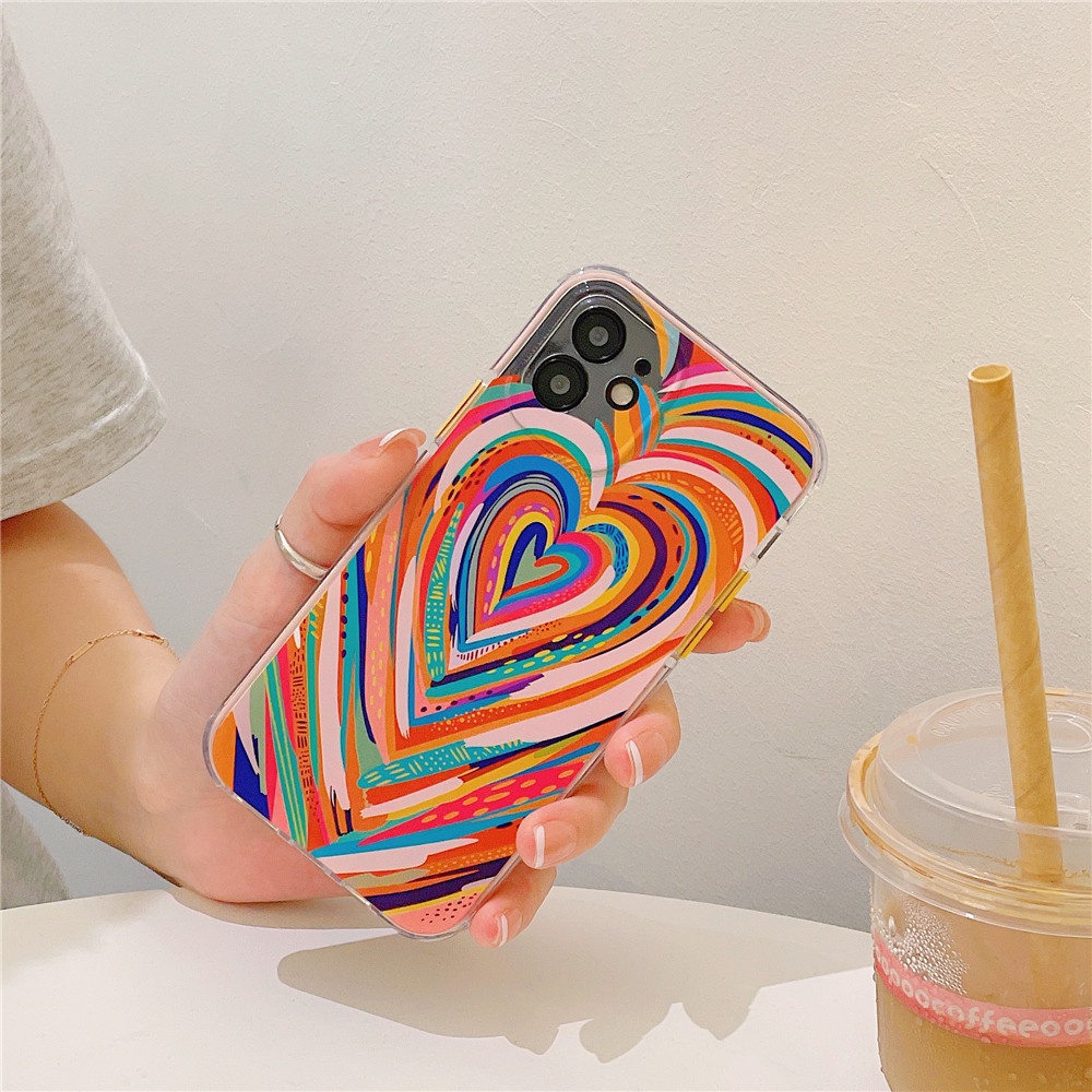 Sang Trọng Ốp Điện Thoại Tpu Chống Sốc Hình Trái Tim Cho Iphone 12pro Max 12mini 11pro Max Xs Max Xr Se 2020 7 8 Plus | BigBuy360 - bigbuy360.vn