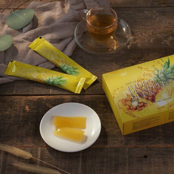 [CHÍNH HÃNG] Thạch Dứa Giảm Cân Hydro Pinapple Burn , Thách Thức Mọi Cơ Địa, Giảm Cân Hiệu Quả An Toàn, Hộp 10 Gói