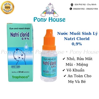 Nước Muối Sinh Lý Natri Clocid 0,9% Traphaco Nhỏ , Rửa Mắt Mũi Miệng Cho Bé Sơ Sinh 10ML
