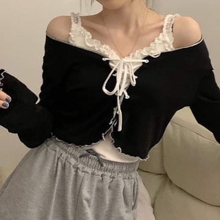 Set áo cadigan tay dài tiểu thư 2 món