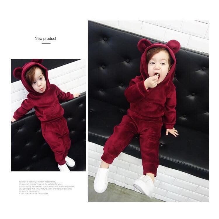 Bộ Nhung Tai gấu LL372 cho bé 8-18kg | BigBuy360 - bigbuy360.vn