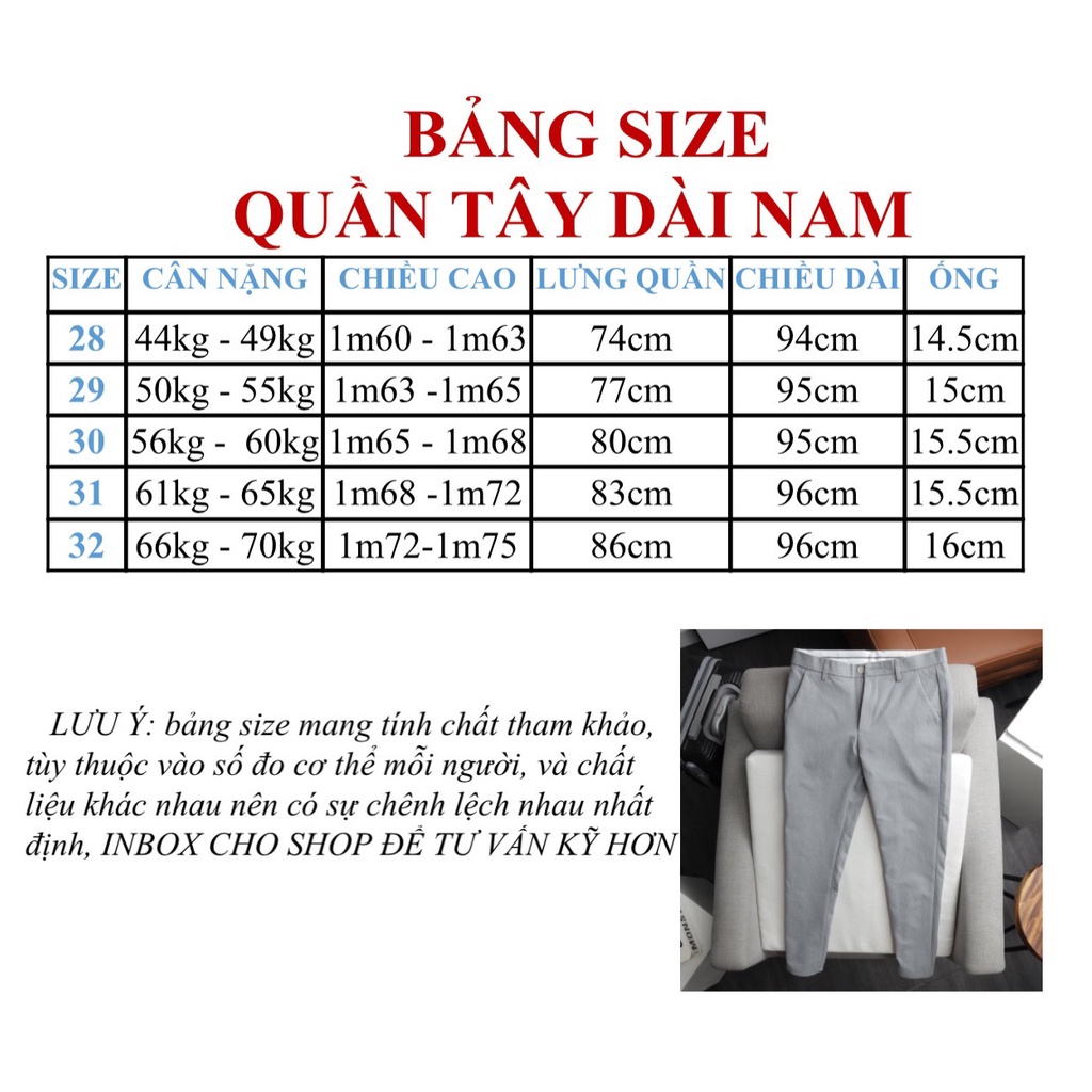 QUẦN TÂY ÂU DÀI ĐEN ,HÀNG CHUẨN SHOP kèm hình thật