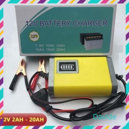 Bộ Sạc Ắc Quy Thông Minh Tự Ngắt 12V 7ah 10ah 12ah 15ah 18ah 20ah Máy Sạc Ắc Quy Xe Máy