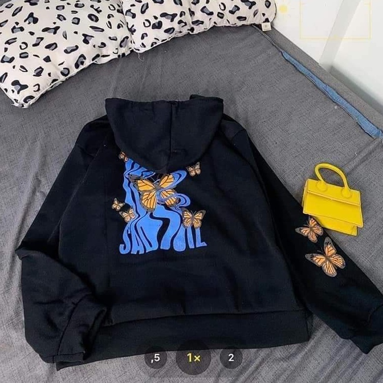 Áo Hoodie Bướm SADBOIZ Cao Cấp, Áo Khoác Nỉ Nam Nữ Có Mũ Khóa Kéo 2 Màu | BigBuy360 - bigbuy360.vn