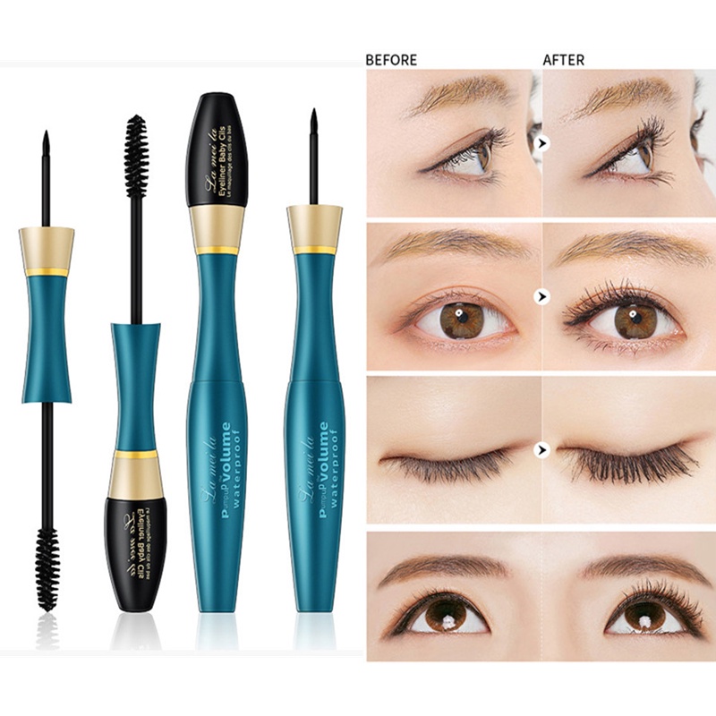 Bút kẻ mắt nước 2in1 Mascara LAMEILA nội địa chính hãng lâu trôi cong mi | WebRaoVat - webraovat.net.vn