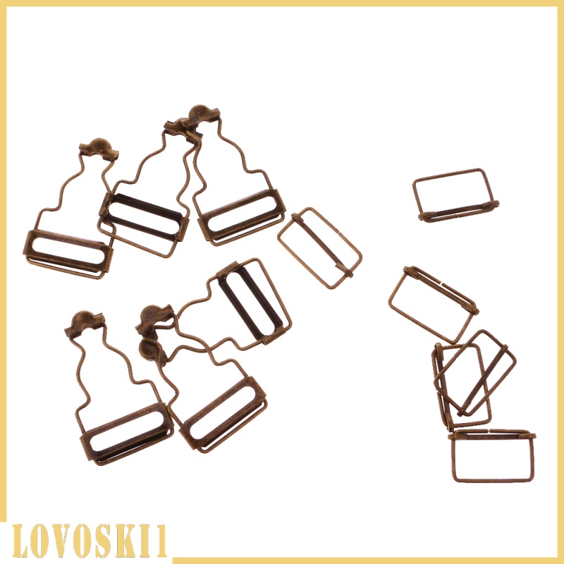 [LOVOSKI1]Set of 6 Bronze DIY Replacement Dungaree Fasteners Clips Buckles 27mm