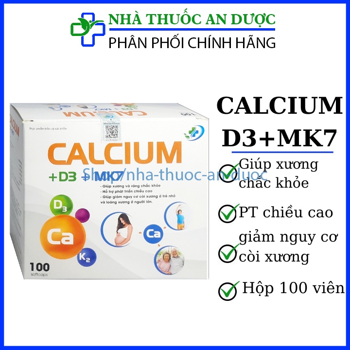 Viên uống giảm đau xương khớp calcium d3 mk7 ( hộp 100 viên)