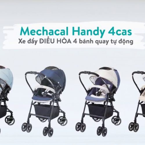 Xe đẩy Combi Mechacal Handy 4 bánh quay tự động xanh navy