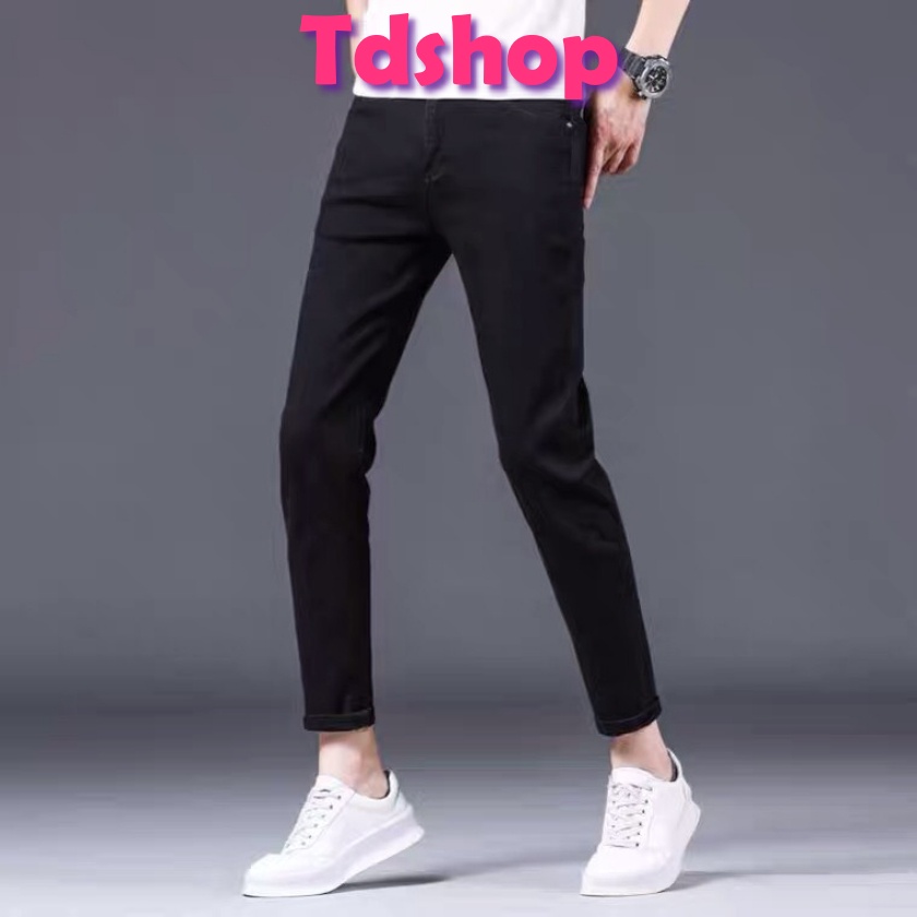 Quần Jeans Skinny màu đen trơn MIAA, Chất Liệu Jean Co Giãn 4 Chiều Cao Cấp QN 03