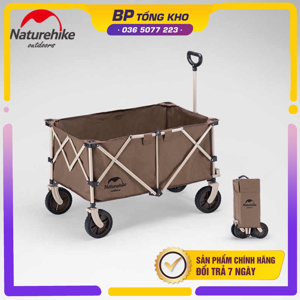 Xe kéo dã ngoại NatureHike NH20PJ005 Glamping gấp gọn 195l tải trọng lên đến 80kg
