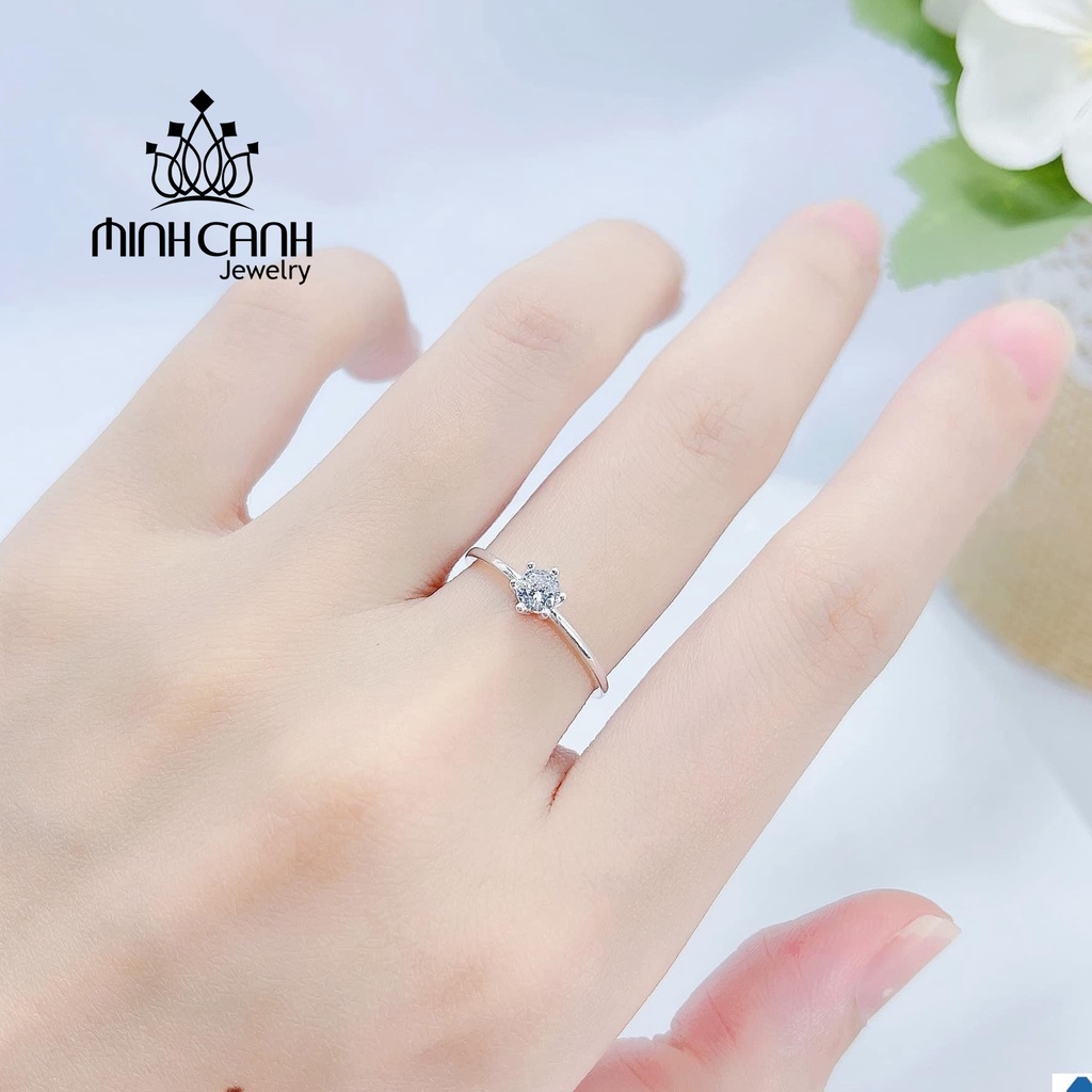 Nhẫn Mảnh 6 Chấu Trơn Bạc Ta - Minh Canh Jewelry