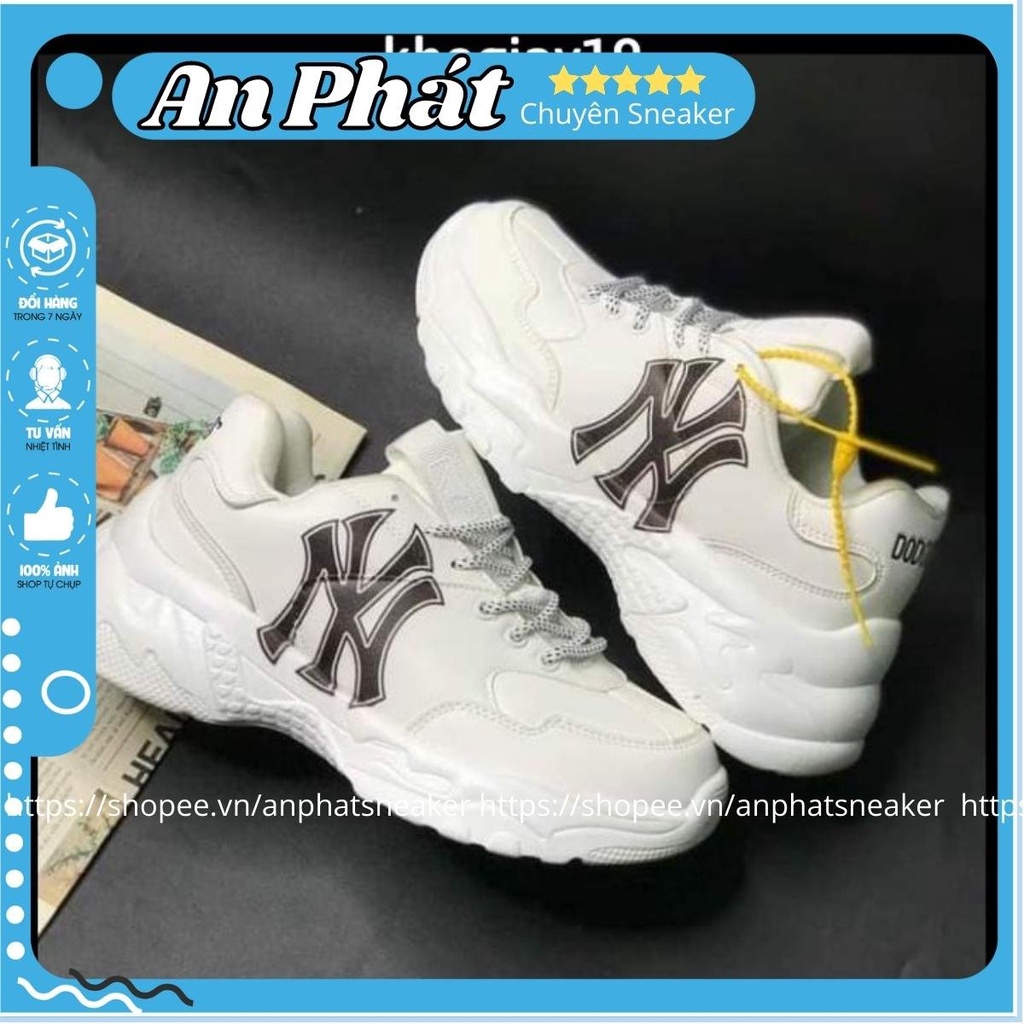 Giày MLB in NY độn đế tăng chiều cao nam nữ, Giày MLB LA bản cao cấp full box bill