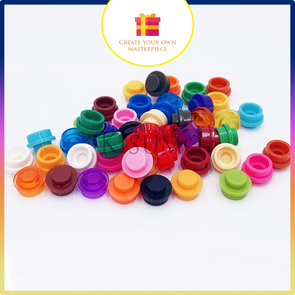 Đồ Chơi Giáo Dục Lắp Ráp Logo Moc Combo 50 Gạch Tròn Dẹt 1X1 Như Hình C4 4073