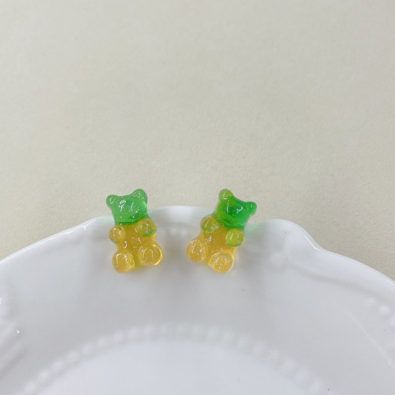 Set 6 Khuyên Tai Hình Gấu Gummy Hoạt Hình Nhiều Màu Sắc