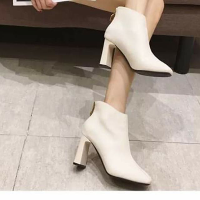 Bốt da lì cổ ngắn