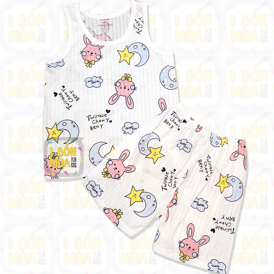 Bộ Noubaby Thun Giấy Size Đại 🎁🎁14-24kg Bộ Cotton Giấy Ba Lỗ Chất Vải Mỏng Mát Mặc Hè - Shop Bốn Mùa