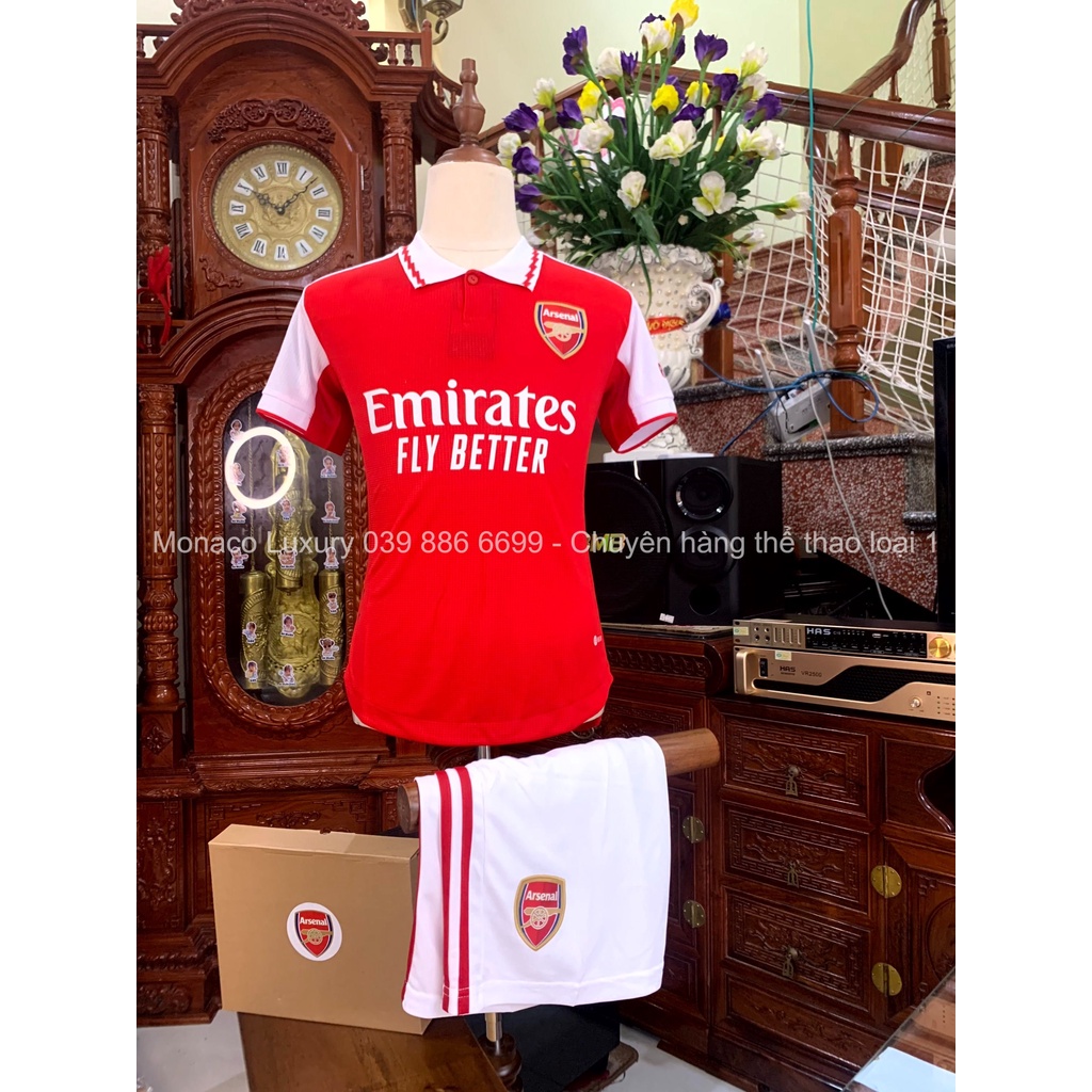 Bộ ARSENAL - Bản Cao Cấp sân nhà / sân khách 22/23 hàng Thái Lan cao cấp Full Box ( có hộp , tem , tag )