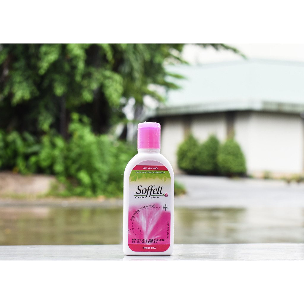 Combo 4 chai Kem Xua Muỗi Soffell hương Cam, hương hoa 60ml