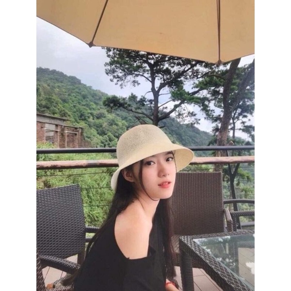 Mũ cói chữ M thời trang sanh điều