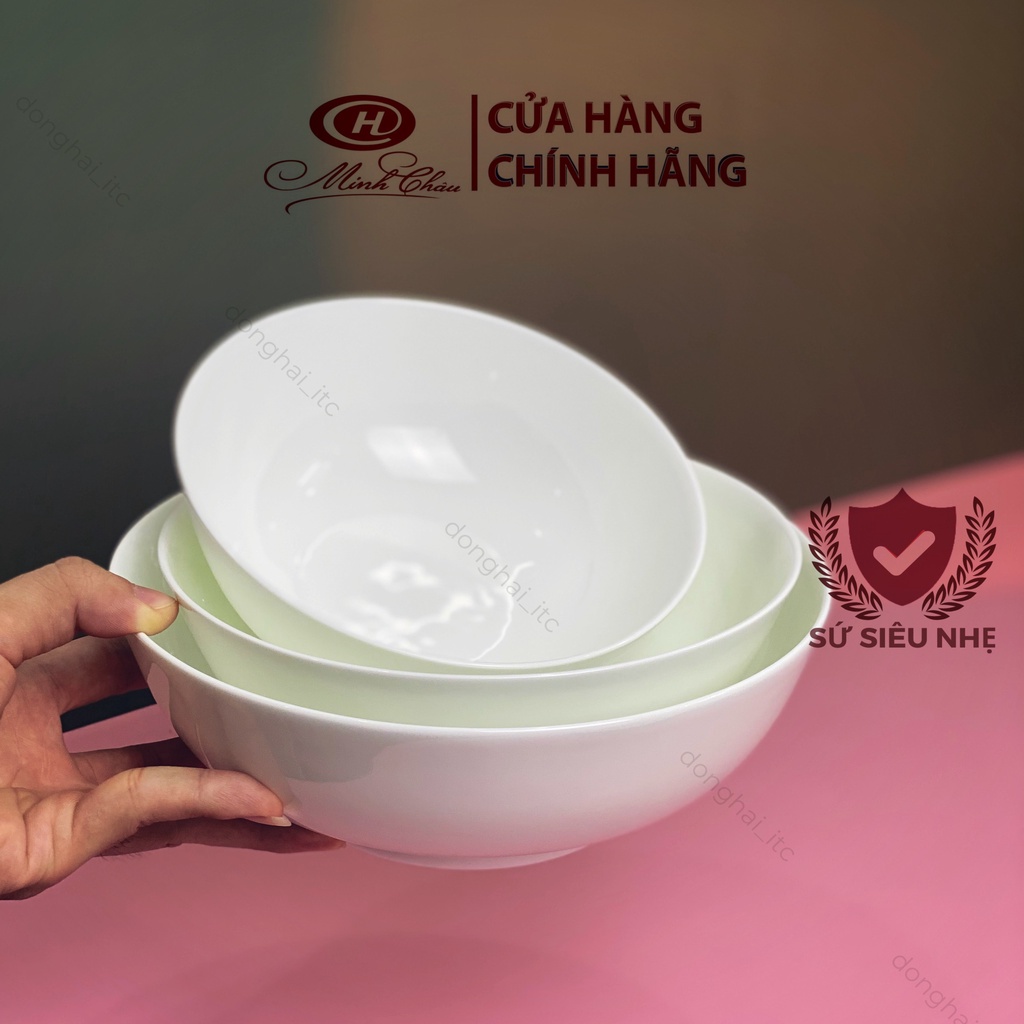 [Sứ Siêu Nhẹ] Bát Tô Sứ Xương Trắng Trơn - Sứ Minh Châu