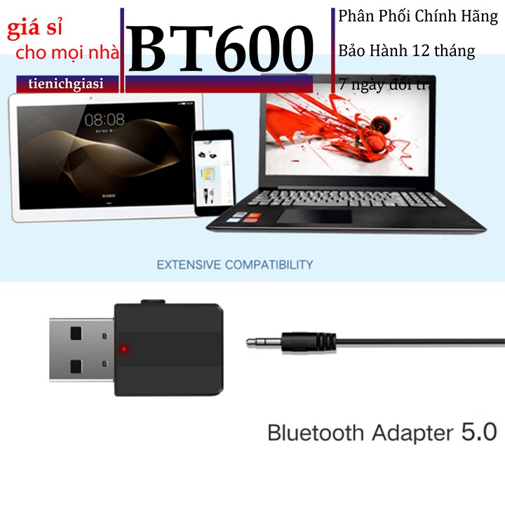 USB Bluetooth 5.0 Thiết bị truyền tín hiệu âm thanh loa tai nghe kết nối tivi pc laptop BT600 youngcityshop 30.000