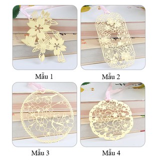 Kẹp sách Bookmark kim loại vàng tròn cổ trang