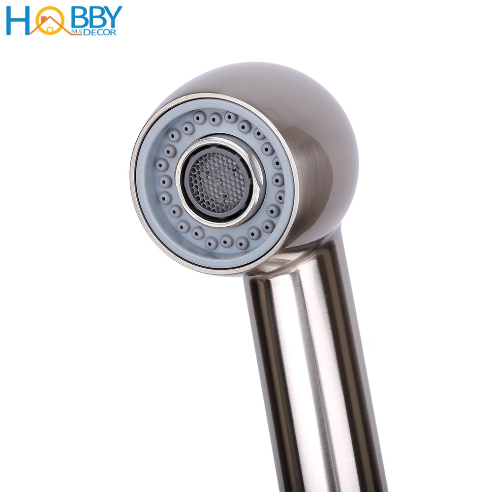 Vòi rửa chén nóng lạnh dây rút HOBBY VDR2 Inox 304 - 2 chế độ phun - đầu vòi kéo dài tiện lợi