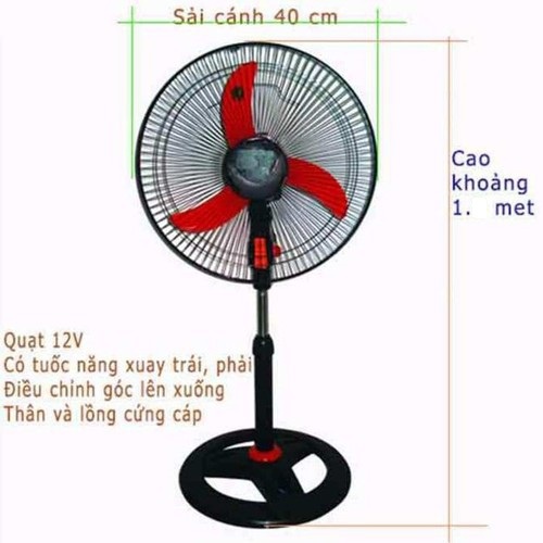 Quạt sử dụng bình ắc quy 12v Điện Cơ HD Việt Nam ( quạt cây, quạt đứng, quạt rút kẹp bình ắc quy Điện cơ HD)