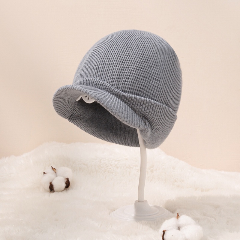 Mũ Dệt Kim Bảo Vệ Tai Màu Trơn Chống Gió Thời Trang Thu Đông Cho Bé