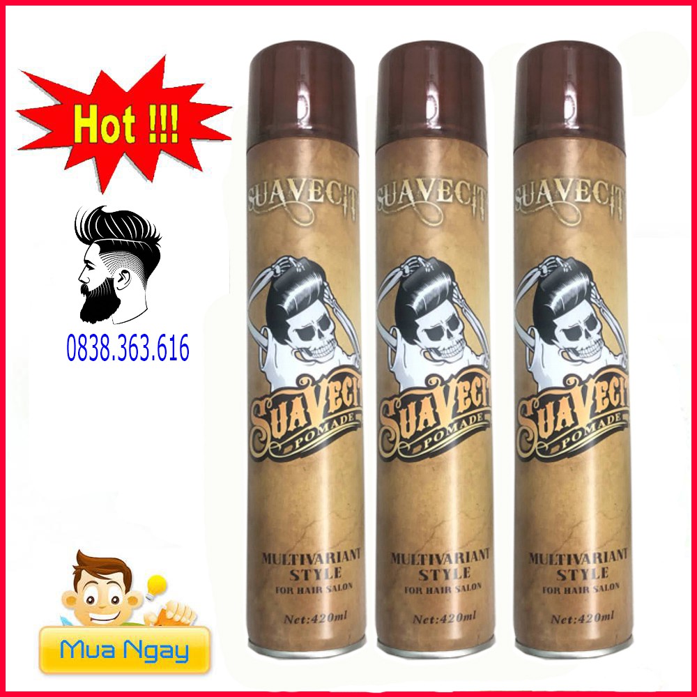 Combo 3 gôm xịt tóc nam nữ suavecsito 420ml hàng chuẩn salon chuẩn công ty dành cho mọi loại tóc