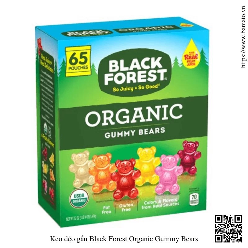 com bo 20 bịch kẹo gấu Black forest Organic của Mỹ (date 10/22)