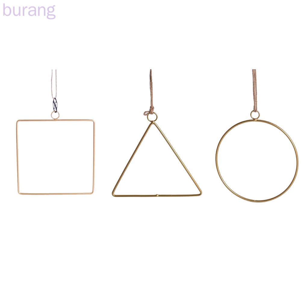 Vòng Hoa Treo Tường Kiểu Dáng Hình Học Bằng Kim Loại Trang Trí Nội Thất （không bao gồm hoa）
