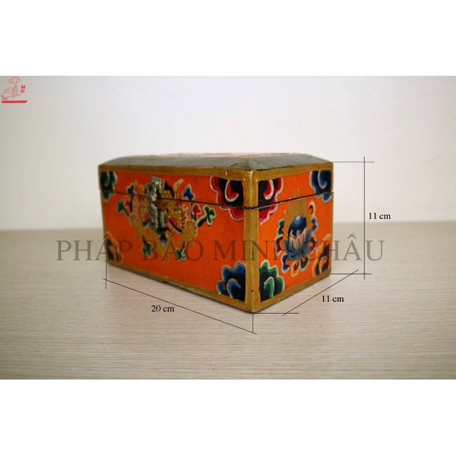 [PHÁP BẢO MINH CHÂU] HỘP ĐỰNG ĐỒ GỖ NEPAL VÁT CẠNH (20x11x11) (HỘP ĐỰNG PHÁP KHÍ, THUỐC PHÁP, KINH SÁCH,...)
