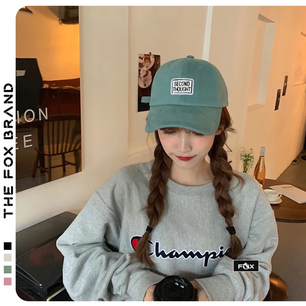 Mũ lưỡi trai nón kết thời trang chất nhung phong cách ulzzang unisex thêu chữ the fox