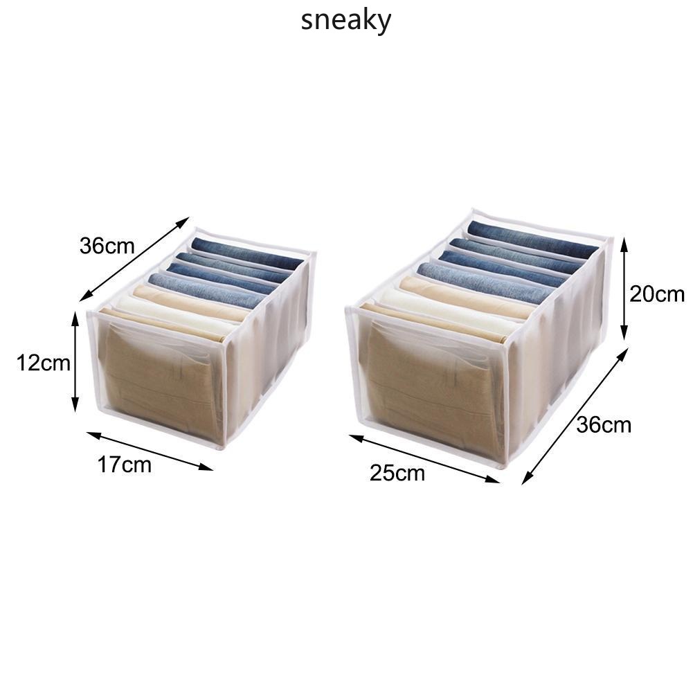 Hộp Đựng Quần Áo Chia Ngăn Chất Liệu Vải Lưới Có Thể Xếp Chồng Và Giặt Sạch Tiện Lợi Trong Tủ Quần Áo H5M0