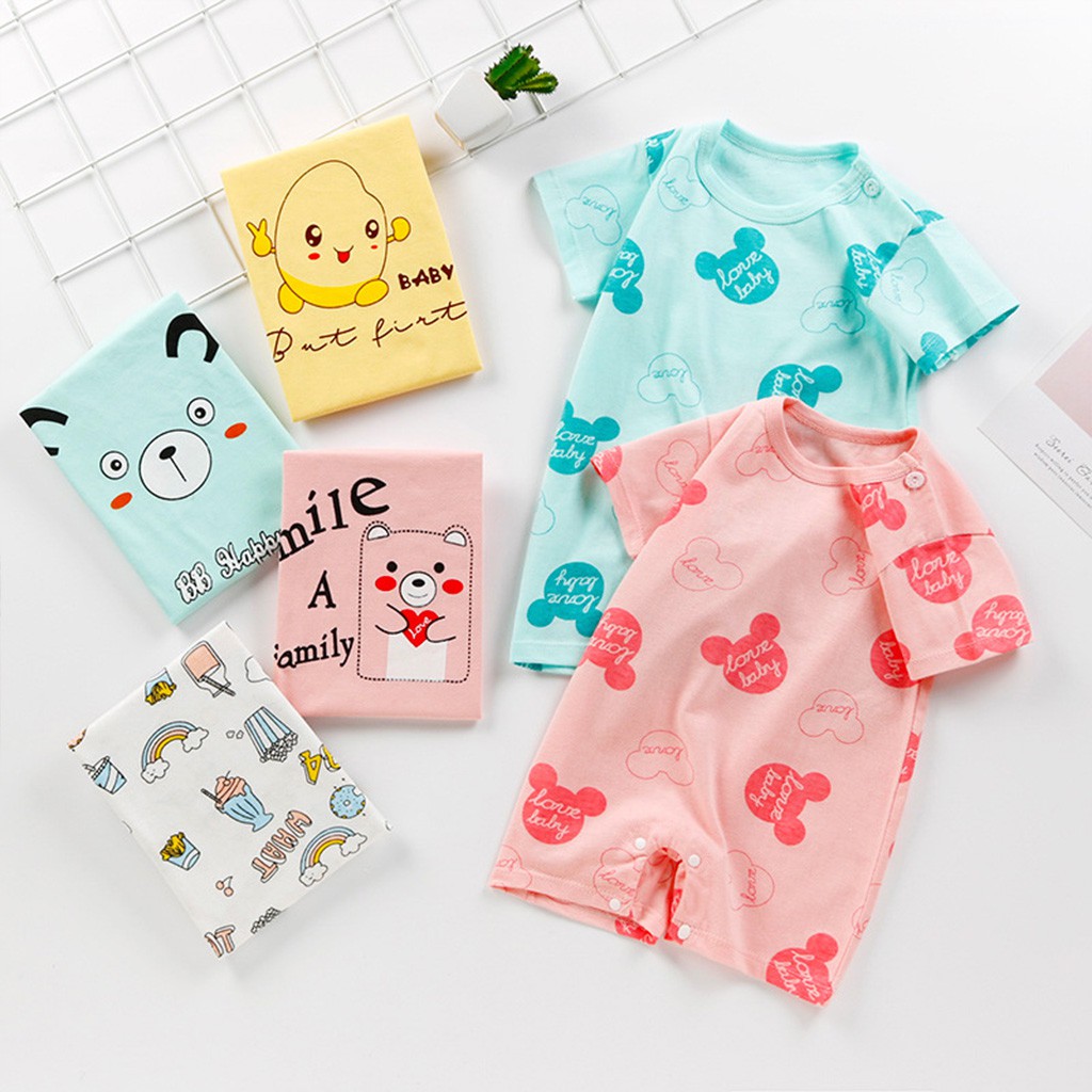 Body đùi cho bé trai gái sơ sinh bodysuit cho bé quần áo sơ sinh cộc tay in hình Cực Yêu hàng QC loại 1 (3-12kg) - BDC07