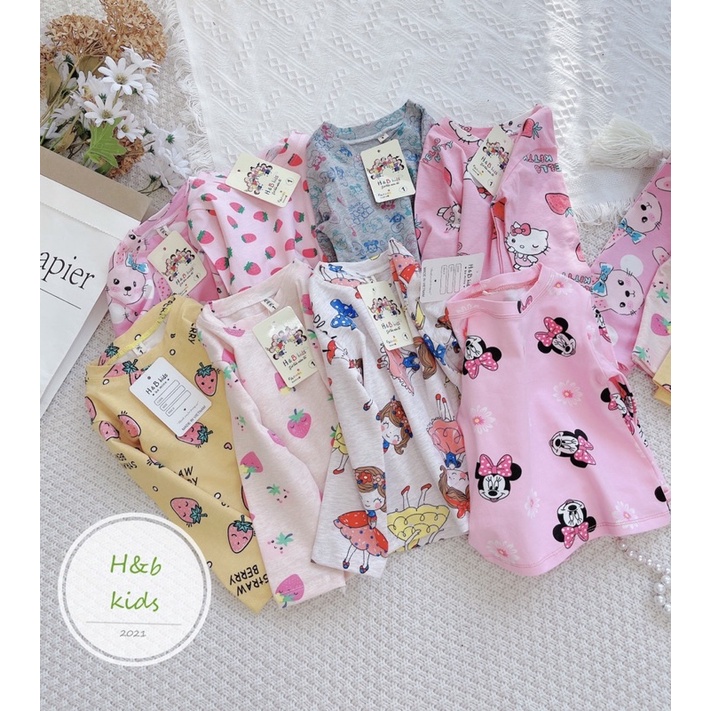 Bộ Cotton Dài Tay Bé Gái❤️Chất cotton 4 chiều họa tiết cao cấp